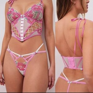 For Love and Lemons festival floral bustier and thong set